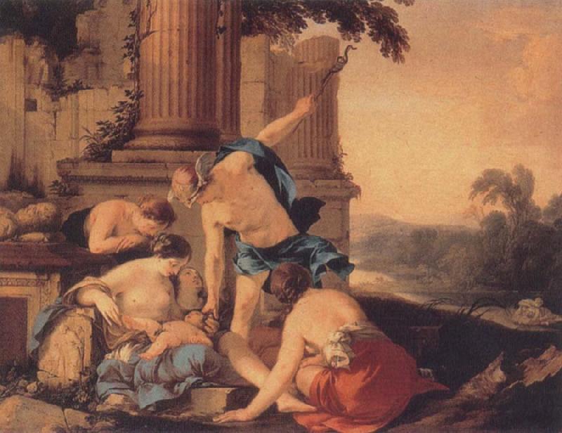 Laurent de la Hyre Mercury Takes Bacchus to be Brought Up by Nymphs Sweden oil painting art